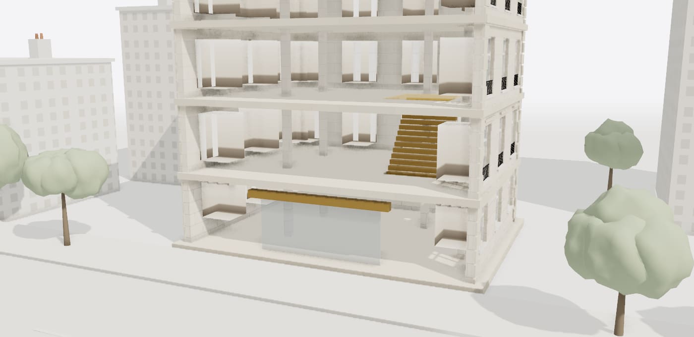 Maquette 3D : Ouverture plancher